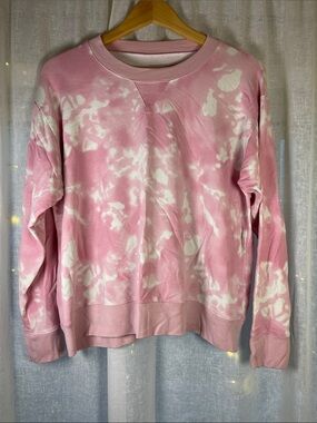 summersalt Pink & White Tie-Dye Crewneck French Terry Sweatshirt